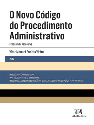 cover image of O Novo Código do Procedimento Administrativo--Perguntas e Respostas